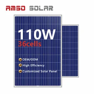 Fabrika 36 hücre polikristal güneş panelleri 110 w küçük pv modülü 110 watt monokristal güneş paneli