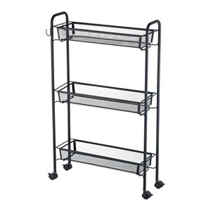 Estante de Almacenamiento para Sala de Estar y Cocina con Ruedas, Estante de Organización Metálico de Tres Niveles Multifuncional - Product Image 3