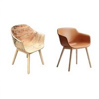 Chaise de salle à manger moderne en bois d'eucalyptus courbé pour la maison et le bureau
