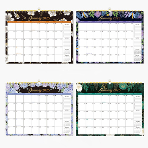 GF High Quality Promotional Home Office 2025 Creative Wall Hanging Calendar Spiral Binding Custom Printing Monthly Calendars