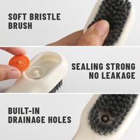Brosse de nettoyage multi-usages pour la maison avec distributeur de liquide, brosse à récurer les linge à poils rigides avec distributeur de savon