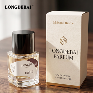 Hot Selling Luxury Square perfume Bottle 30ml 50ml 100ml Premium Empty Clear Glass Perfume Bottle with Textured Box Black Cap - Product Image 1