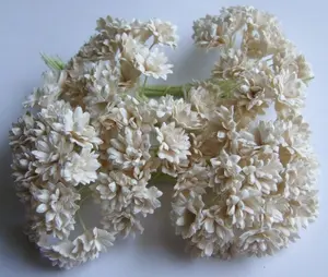 Scrapbooking Craft 144pcs Mini White Mulberry Paper Flower For Wedding Decoration Handmade DIY Wreath Gift