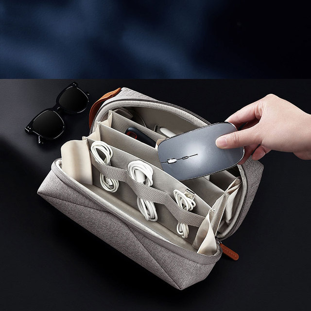 All in One Accessories Soft Pouch Electronics Cable Bags Organizer with Many Components