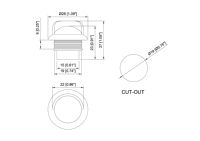 Mini éclairage de plaque d'immatriculation LED rond avec éclairage de plaque d'immatriculation à œillet à capuche pour remorque
