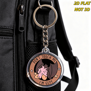 Porte-clés Don't Touch Me, I'<span class=keywords><strong>m</strong></span> Eepy Bat, pendentif en acrylique créature endormie mignonne, design transparent durable avec anneau <span class=keywords><strong>m</strong></span>étallique - Product Image 3