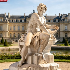 YOUFINE Statua di Efeesto Seduto a Grandezza Naturale in Marmo, <span class=keywords><strong>Scultura</strong></span> <span class=keywords><strong>Classica</strong></span> del Dio Greco Vulcano per Giardino - Product Image 3