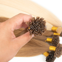 Extensions de cheveux russes vierges 100% humains, double trame, lisses et ondulées, pointes plates U I, vente en gros