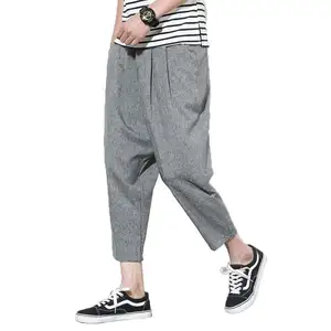 לוגו מותאם אישית סין ספק הרמון מכנסיים גברים רחב רגל מכנסיים סיטונאי מכנסיים מטען