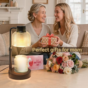 Calentador de Velas con Base de Madera y Tapa de Vidrio, Personalizable en Color, con Calefacción Eléctrica para Velas en Frascos Grandes, en Oferta - Product Image 2