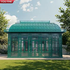 ศาลาเหล็กดัดหลังคากระจก YOUFINE สำหรับตกแต่งสวนรีสอร์ท - Product Image 6