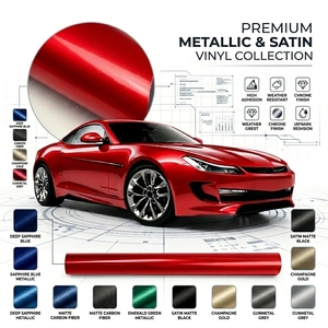 Film de protection de voiture en TPU de luxe, couleur rouge dragon, effet changeant, auto-réparant, anti-rayures, anti-jaunissement, finition métallisée brillante pour carrosserie - Product Image 1