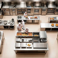 Peralatan Dapur Restoran Komersial Set Lengkap Furnitur Dapur Industri Stainless Steel