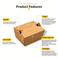 Boîtes à emporter en papier kraft jetables pour usage commercial - Emballages alimentaires pour poulet frit coréen et en-cas frits