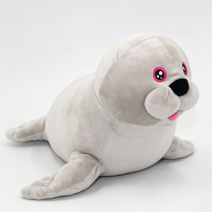 Peluche personnalisable mignonne et dodue de phoque gris, jouet en peluche doux, animal marin kawaii, oreiller à câliner, cadeau d'Halloween pour enfants - Product Image 2