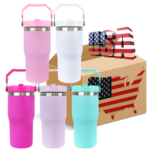 Custom Rainbow Tumbler Powder Coated Stainless Steel 30oz Double Wall Vacuum Insulated Water <b>Bottle</b> for Flip for - Product Image 3
