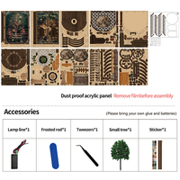 Mini maison de poupée moderne, coin lecture, puzzle 3D en bois contemporain et kit d'assemblage pour adultes, une décoration élégante