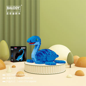 Bloques de Construcción de Plástico ABS de Tiranosaurio Rex, Velociraptor, Triceratops, Anquilosaurio, Estegosaurio, Apatosaurio y Plesiosaurio - Product Image 3