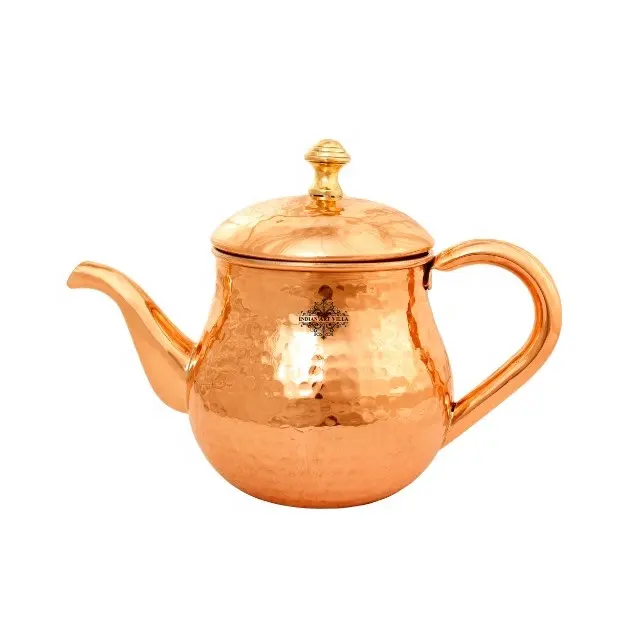 Indian art villa copper tea pot inside tin lining - wholesale