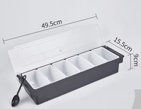 Boîte de rangement en plastique à compartiments, plateau de service à fruits divisé, boîte de rangement séparée pour les garnitures des salons de thé au lait