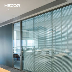 알루미늄 프레임 투명 음향 유리 벽 파티션 사무실 공간을위한 분리 가능한 유리 패널 - Product Image 2