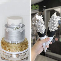 Feuilles d'argent pur en promotion pour la décoration alimentaire, la pâtisserie, les boissons et le café – Feuilles d'or et de papier argenté