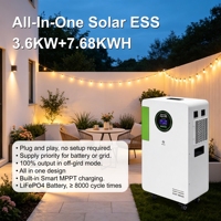 Système de stockage d'énergie tout-en-un mobile, onduleur 3,6 kW et batterie 7,68 kWh, générateur solaire LiFePO4, alimentation de secours