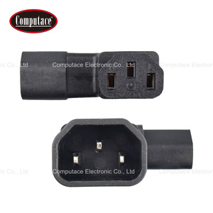 อะแดปเตอร์แปลงไฟแบบมุมฉาก 90 องศา สีดำ IEC C14 ตัวผู้ เป็น C13 ตัวเมีย 10A 250V สำหรับเชื่อมต่อคอมพิวเตอร์ เซิร์ฟเวอร์ และ UPS - Product Image 2