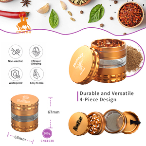 Custom Aluminum Alloy Cigarette Grinder 4 Layer Tobacco Crusher Portable <b>Smoking</b> Accessory OEM ODM Logo - Product Image 2