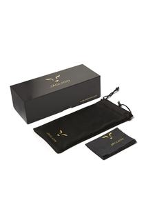 Occhiali da Sole Rettangolari Sedna Protezione UV400 Materiale Acetato Disponibili in Arancione Oro Bianco Custodia Protettiva Panno in Microfibra - Product Image 4