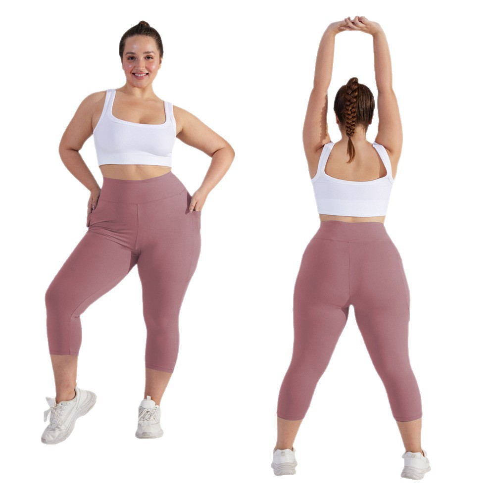 JAC22 K6720 High Waist Pocket Casual Running Sports Tight Yoga Pants
