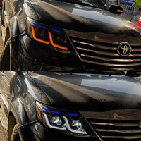 Phares LED modifiés, ensemble de phares doubles à 2 lentilles, clignotants avant, feux de route et de croisement pour Toyota Fortuner 12-15