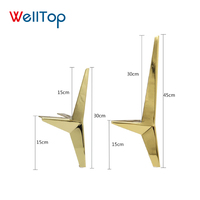 WELLTOP - Patas Metálicas para Muebles Personalizados, Estilo Europeo de Lujo, Base de Sofá Cama Cromada Dorada, Diseño Moderno para Exteriores, Dormitorio, Hospital