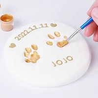 Kit Útil para Hacer Huellas de Patas de Mascotas, Juguete de Arcilla para Impresiones de Patas de Perro y Gato, Recuerdo Conmemorativo