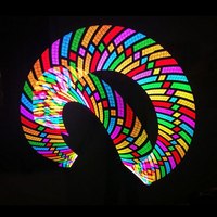 LED POI performans sopa 60 ışıkları tam renkli dijital performans sopa piksel POI 47CM desen olabilir modifiye