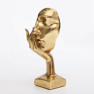 Silenzio eco-friendly oro in resina astratta artigianato Creative Art Deco ornamenti per soggiorno ufficio Desktop casa all'ingrosso - Product Image 4