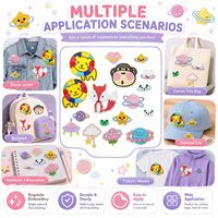 En gros Patchs brodés Kawaii mignons à thermocoller et à coudre, motifs Planète, Lion, Renard, Singe, Panda, Grenouille, Ovni, Étoile, Nuage