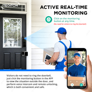Videoportero Inteligente con Reconocimiento Facial, Cerradura de Puerta de Alta Seguridad Totalmente Automática con Huella Dactilar Electrónica Integrada para Entrada - Product Image 5