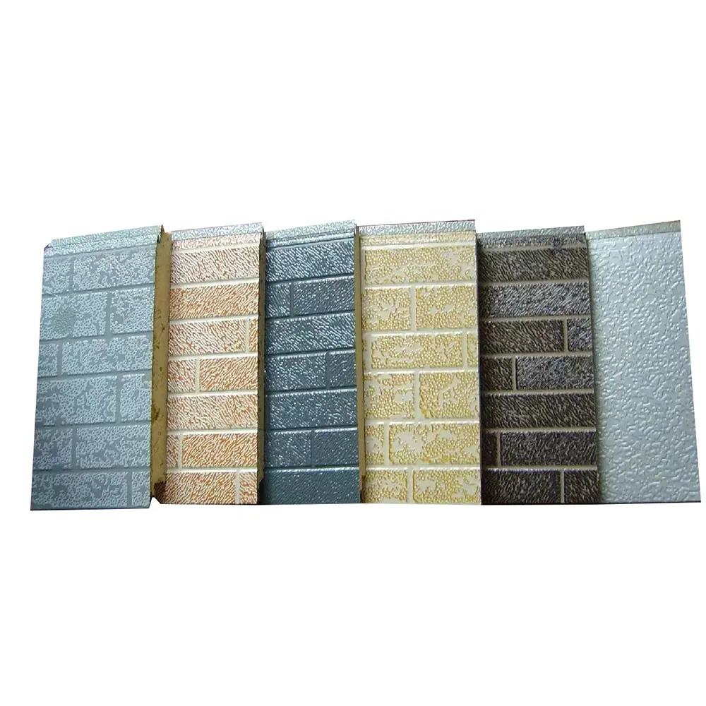 Panel sándwich de núcleo de espuma de PU EPS de 16mm, 20mm, 50mm, tableros de revestimiento exterior con materiales de aislamiento térmico de revestimiento de Metal