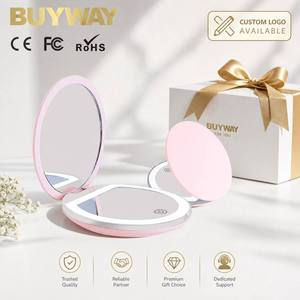 <span class=keywords><strong>Specchio</strong></span> LED da Trucco Pieghevole Mini da Viaggio per Donne, Ricaricabile, <span class=keywords><strong>con</strong></span> Ingrandimento 1X-5X su Entrambi i Lati e Design Tascabile - Product Image 1