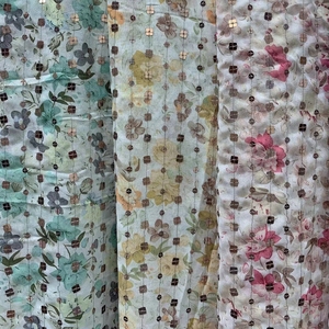 Tissu <span class=keywords><strong>en</strong></span> <span class=keywords><strong>voile</strong></span> de polyester à imprimé floral, broderie ajourée, style Dubaï, pour robes de mariée et vêtements féminins (OEM/ODM) - Product Image 6