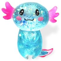 Мягкая резиновая игрушка-аксолотль с блестками, антистресс, медленно восстанавливающая форму, для снятия тревоги, в сидячей позе