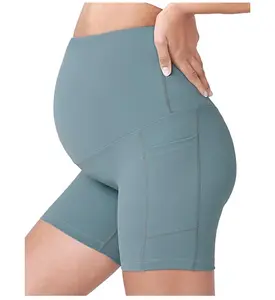 Celana Hamil Wanita, Pakaian Olahraga Wanita Hamil Mini Yoga Fitness Pinggang Tinggi Ketat Mode Hamil