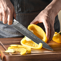 Couteau à découper en acier Damas VG10 de 8 pouces, couteau à découper la viande avec manche en bois Pakka, couteau de cuisine professionnel