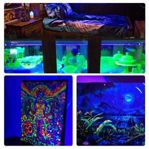 Barra <span class=keywords><strong>de</strong></span> luz LED UV negra, 10W, USB, 1 pie, tubo <span class=keywords><strong>de</strong></span> luz negra para pintura corporal, luces negras, tapiz, póster, gabinete <span class=keywords><strong>de</strong></span> fiesta brillante, jardín IP65 - Product Image 6