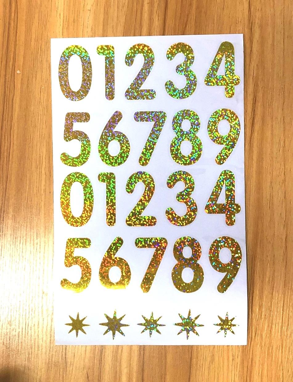 Arabic numerals (laser gold)