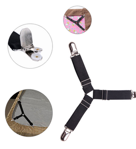 Lot de 4 attaches de draps en métal - Sangles élastiques réglables pour maintenir la literie en place - Product Image 5