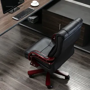 Fauteuil de bureau exécutif en cuir, pivotant, inclinable, réglable en hauteur, pour ordinateur, chaise de patron pour la maison et le bureau, vente en gros, OEM, ODM - Product Image 2