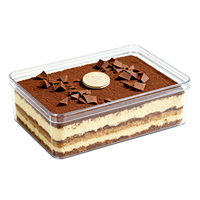 Boîte à Tiramisu en Plastique PS de Qualité Alimentaire avec Couvercle pour Emballage de Gâteau Mousse, Vente en Gros, Boîte de Rangement Transparente pour Desserts, Grande Taille