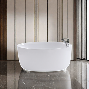 Bañera de acrílico independiente blanca moderna con forma ovalada de cabezal de <span class=keywords><strong>ducha</strong></span> para remojo de hotel, inspirada en Filipinas - Product Image 6